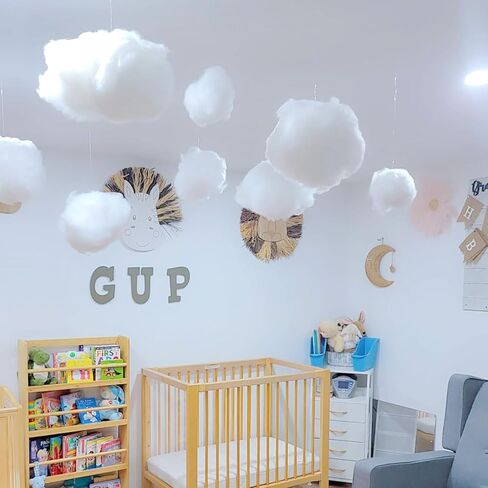 10pcs Clouds Decorations for Ceiling, Cotton Simulation Hanging Cloud Decoration, 3D Artificial Fake Clouds Props for Wedding Stage Show Party Decor (5*Small and 4*Medium Size 1*Big Size) (1L4M5S) in Saudi Arabia