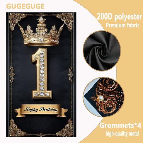 Happy 7st birthday, boys and girls. Golden black crown flag background decoration, poster background photo, booth prop decoration, used for birthday parties, wedding anniversaries in Saudi Arabia