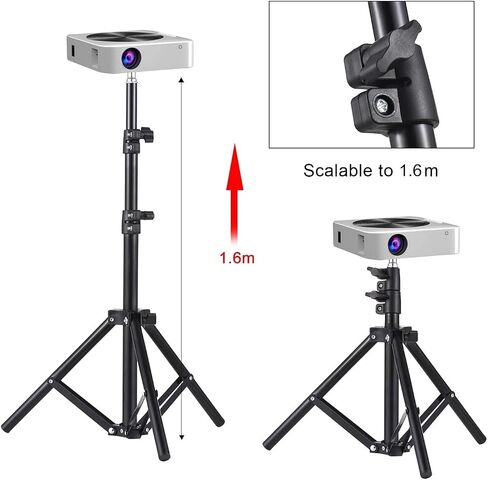 Projector Tripod Retractable Stand Aluminum Alloy Portable Stand 1/4 Inch Interface Adjustable Height in Saudi Arabia