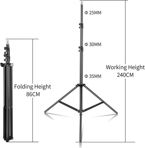 2/2.4/2.8M Tripod Selfie Stick Adjustable Light Stand 1/4 Screw Head(Alloy 280cm) in Saudi Arabia