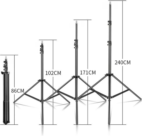 2/2.4/2.8M Tripod Selfie Stick Adjustable Light Stand 1/4 Screw Head(Alloy 280cm) in Saudi Arabia