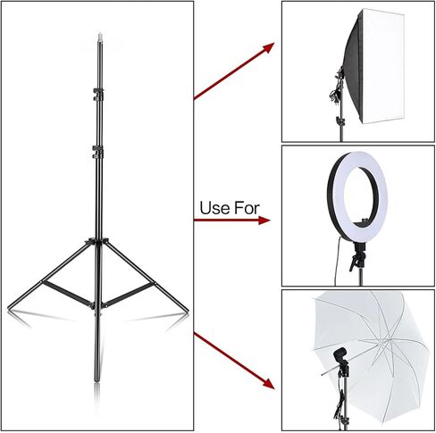 2/2.4/2.8M Tripod Selfie Stick Adjustable Light Stand 1/4 Screw Head(Alloy 280cm) in Saudi Arabia