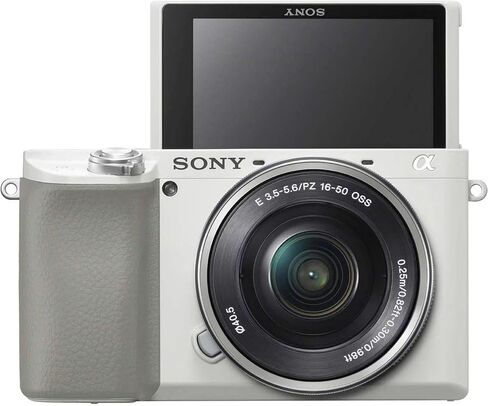 كاميرا Sony a6100 بدون مرآة (أبيض) مع Sony E PZ 16-50 مم F/3.5-5.6 OSS وعدسة تكبير تليفوتوغرافي عالية الدقة 420-800 مم f/8.3 + قطعتين ذاكرة 64 جيجابايت + حافظة + بطارية إضافية + المزيد (حزمة 35 قطعة) (متجددة) in Saudi Arabia