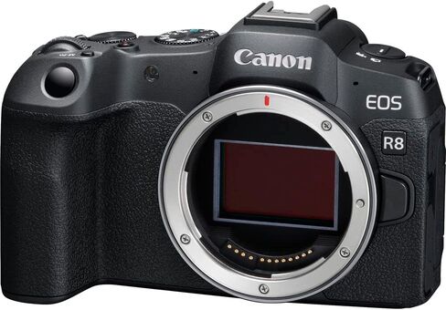 Canon EOS R8 Mirrorless Camera|24.2MP Full Frame Sensor 4K 60p Video|Compact Lightweight Hybrid Camera for Travel and Content(5803C002) + Canon RF 75-300mm Lens + Adapter EF-EOS R + Tripod Grip + More in Saudi Arabia