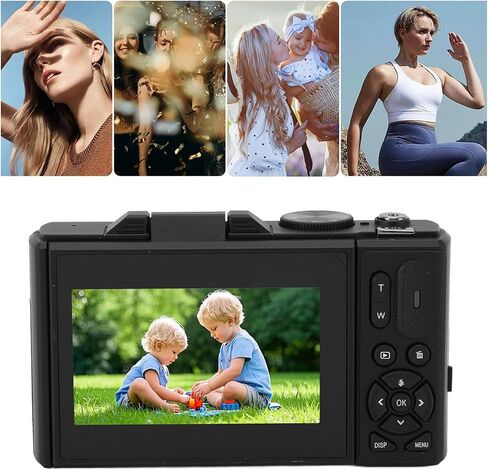 Digital Camera, 75MP 5K HD Mirrorless Camera, Autofocus Anti Shake Vlogging Camera with 18x Optical Zoom, 3 Inch Screen, for Boys Girls Kids Photography (White) in Saudi Arabia