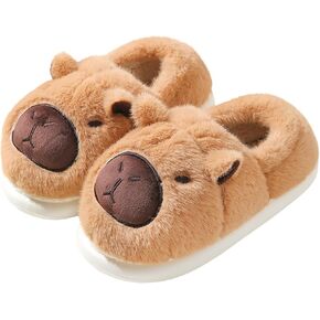 شباشب Ohjijinn Capybara - شباشب قطيفة لطيفة على شكل حيوانات أحذية شتوية دافئة لغرفة النوم في الأماكن المغلقة للنساء والفتيات in Kuwait
