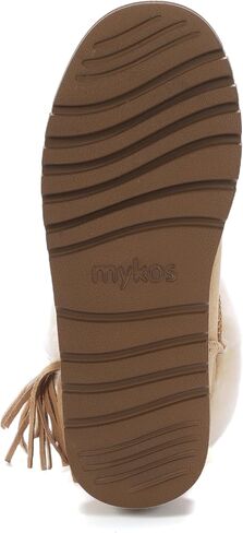 mykos Women's Amari Suede Pull-On Platform (1.65") 7" Boot - Water & Stain Resistant - Faux-Fur Collar with Fringe Ankle Boot - Stylish, Cozy for Travel and Everyday Wear in Kuwait