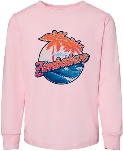 Tropical Zimbabwe Toddler Kids Long Sleeve T-Shirt in Saudi Arabia