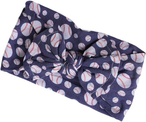 Baby Baseball Headband Turban Baby Girls Baseball Headwarp Bowknot Baby Baseball Hair Band Bow BTB14 (A-Blue, Free Size) in Saudi Arabia