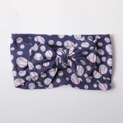 Baby Baseball Headband Turban Baby Girls Baseball Headwarp Bowknot Baby Baseball Hair Band Bow BTB14 (A-Blue, Free Size) in Saudi Arabia