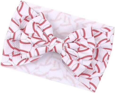 Baby Baseball Headband Turban Baby Girls Baseball Headwarp Bowknot Baby Baseball Hair Band Bow BTB14 (A-Blue, Free Size) in Saudi Arabia