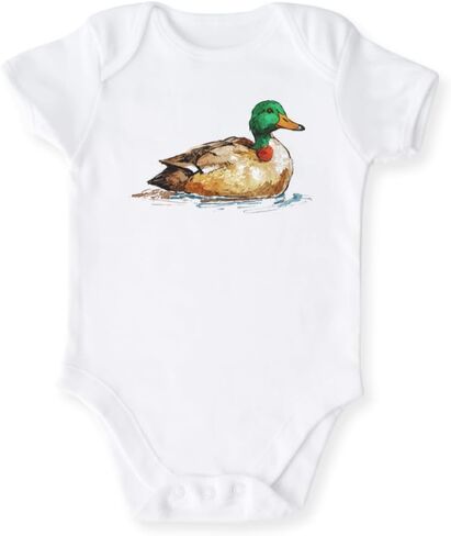 Mallard Wild Duck Baby Bodysuit, Kids & Toddler T-Shirt – Cute Duck Outfit for Boys Girls Animals Clothes in Saudi Arabia