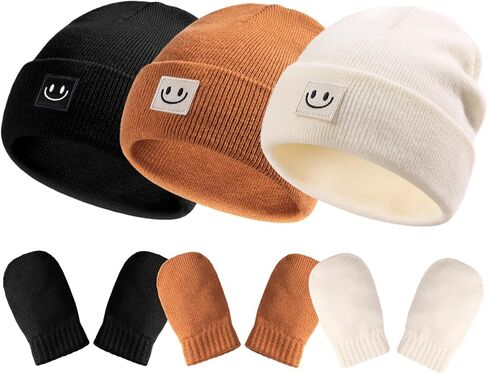 FURTALK Baby Beanie and Mittens Set Toddler Beanie Warm Winter Hat Gloves Newborn Boys Girls in Saudi Arabia