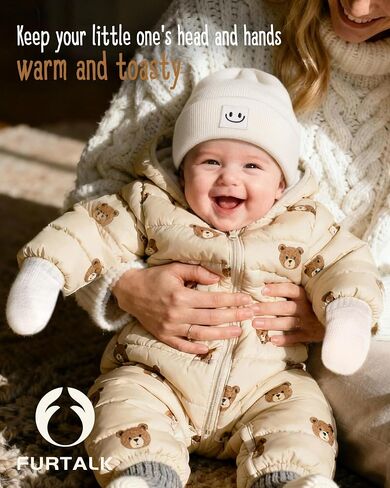 FURTALK Baby Beanie and Mittens Set Toddler Beanie Warm Winter Hat Gloves Newborn Boys Girls in Saudi Arabia