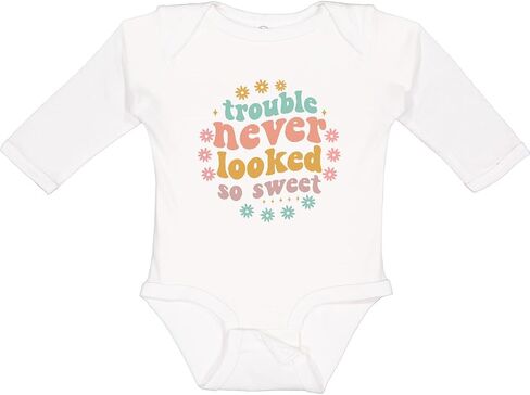 inktastic Trouble Never Looked So Sweet Long Sleeve Creeper in Saudi Arabia