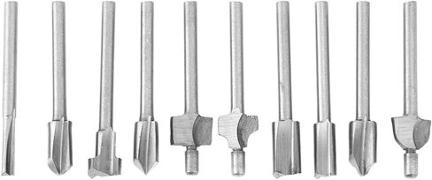 10Pcs Grinding Milling Cutter Flush Trim Bit Woodworking Electric Trimming Tool in Saudi Arabia