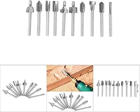 10Pcs Grinding Milling Cutter Flush Trim Bit Woodworking Electric Trimming Tool in Saudi Arabia