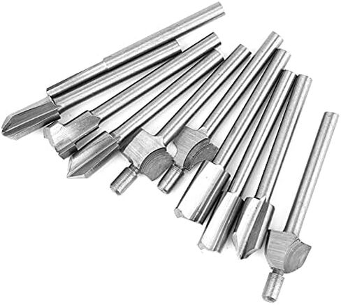10Pcs Grinding Milling Cutter Flush Trim Bit Woodworking Electric Trimming Tool in Saudi Arabia