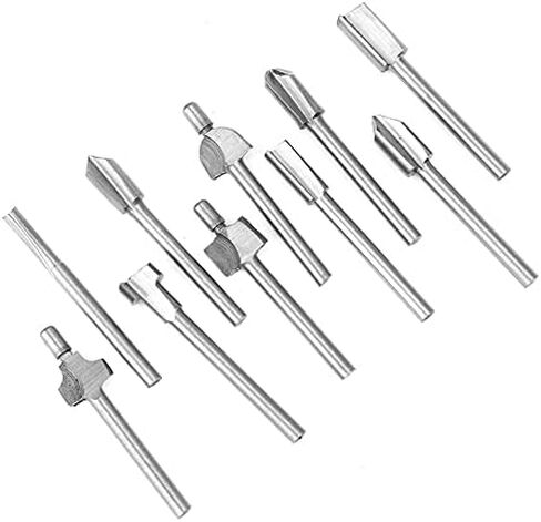 10Pcs Grinding Milling Cutter Flush Trim Bit Woodworking Electric Trimming Tool in Saudi Arabia