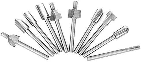 10Pcs Grinding Milling Cutter Flush Trim Bit Woodworking Electric Trimming Tool in Saudi Arabia