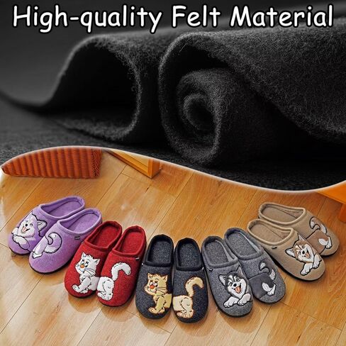 شباشب للنساء والرجال مع نمط حيواني لطيف وتطريز للقطط والكلاب، أحذية منزلية من الإسفنج الذكي للشتاء الدافئ in Kuwait