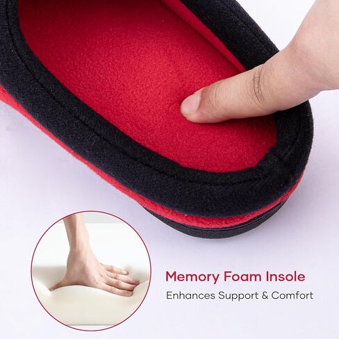 ULTRAIDEAS Women's Cozy Fleece-Lined Memory Foam Slippers with Anti-Slip Rubber Sole for Indoor/Outdoor in Kuwait