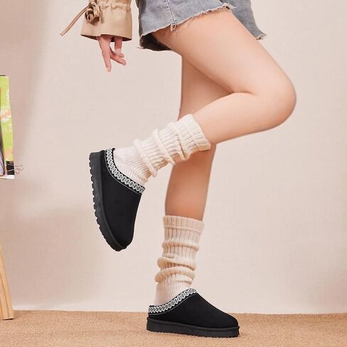 Women's Fuzzy Cozy Warm Slippers Indoor and Outdoor Slip On Cute House Fluffy Clogs in Kuwait