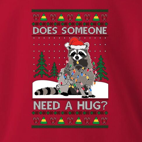 Does Someone Need a Hug? Funny Santa Trash Panda Raccoon Ugly Christmas Baby Creeper Boys Girls Infant Bodysuit in Saudi Arabia