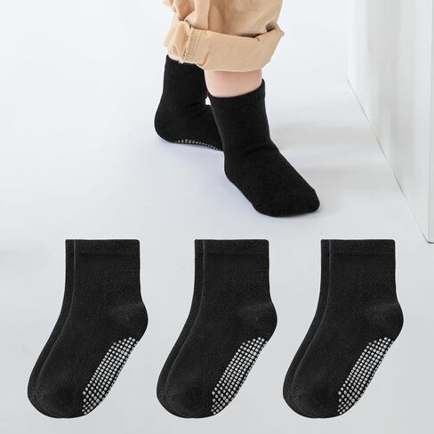 Baby Toddler Non-slip Socks Boys Girls Cotton Socks with Grips Multiple Pack Cute Ankle Cartoon Sock 6M-7Years in Saudi Arabia