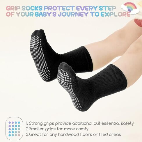 Baby Toddler Non-slip Socks Boys Girls Cotton Socks with Grips Multiple Pack Cute Ankle Cartoon Sock 6M-7Years in Saudi Arabia