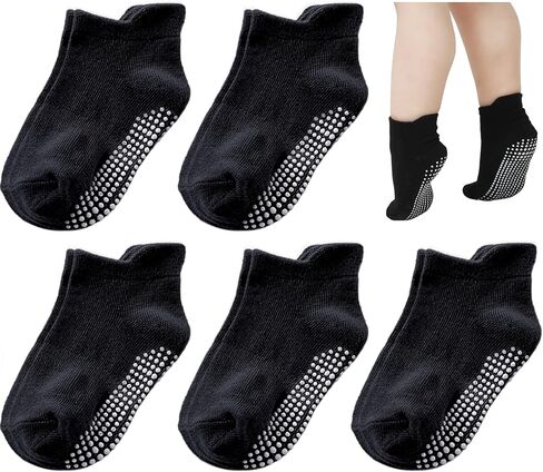 Baby Toddler Non-slip Socks Boys Girls Cotton Socks with Grips Multiple Pack Cute Ankle Cartoon Sock 6M-7Years in Saudi Arabia