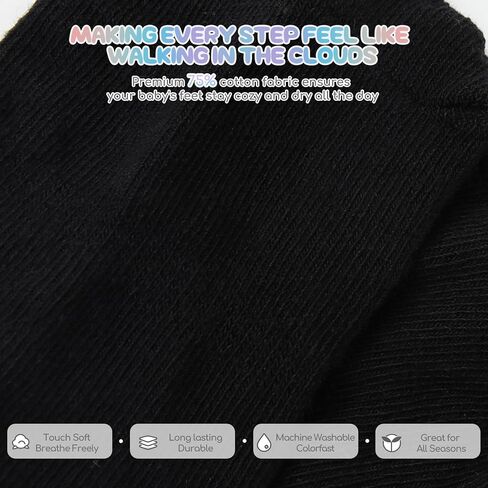 Baby Toddler Non-slip Socks Boys Girls Cotton Socks with Grips Multiple Pack Cute Ankle Cartoon Sock 6M-7Years in Saudi Arabia