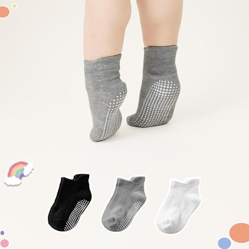 Baby Toddler Non-slip Socks Boys Girls Cotton Socks with Grips Multiple Pack Cute Ankle Cartoon Sock 6M-7Years in Saudi Arabia