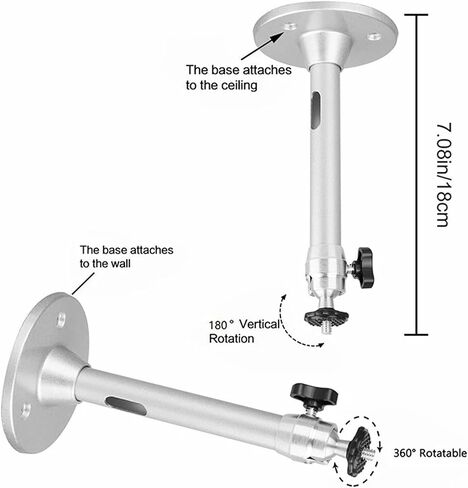 Wall Mount Metal Ceiling Projector 6mm Thread 21cm Bracket Rotatable in Saudi Arabia