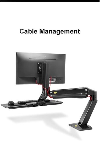 40 Ergonomic Height Adjustment Computer Sit Stand Workstation 22-32 Inch Monitor Mount Bracket with Keyboard Board Desk Stand in Saudi Arabia