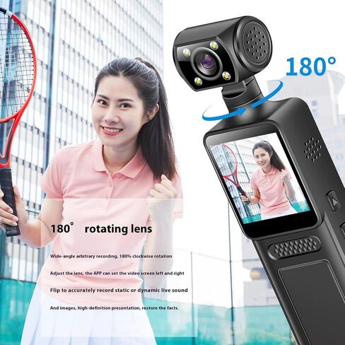 كاميرا الجيب المحمولة 4K المحمولة 180 درجة الدورية المحمولة مسجل فيديو رقمي ركوب الدراجات الرياضية كاميرا الفيديو الرياضية in Kuwait