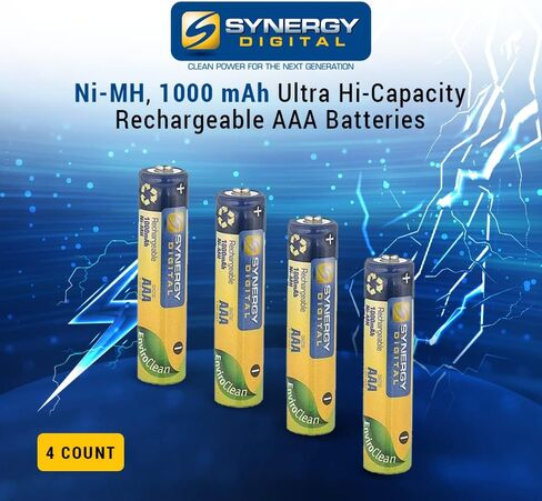 بطارية كاميرا الفيديو الرقمية Synergy، متوافقة مع كاميرا الفيديو Vivitar DVR426، (Ni-MH، 1.25 فولت، 1000 مللي أمبير) بطارية AAA قابلة للشحن فائقة السعة in Saudi Arabia