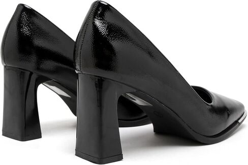 Women's Square Toe Block Heels with Metal Accent, Elegant Slip-On Dress Pumps in Saudi Arabia