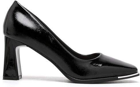 Women's Square Toe Block Heels with Metal Accent, Elegant Slip-On Dress Pumps in Saudi Arabia