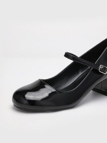 CIDER Patent Leather Chunky Heeled Mary Jane Shoes in Saudi Arabia