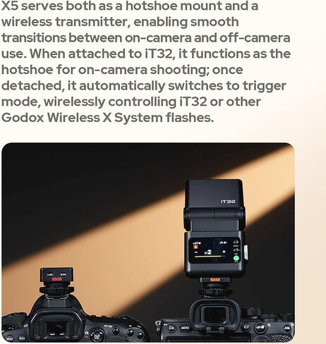 Godox IT32 TTL Flash+X5S for Sony Cameras, Tochscreen Speedlight, 2.4G Wireless, HSS, GN18, Recycle Time 1.5s, LED Modeling Lamp, Magnetic Interface, on/Off Camera Flash for Sony a7iii, a7R5, a7MIV in Saudi Arabia
