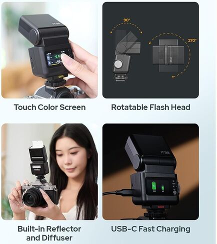 Godox IT32 TTL Flash+X5S for Sony Cameras, Tochscreen Speedlight, 2.4G Wireless, HSS, GN18, Recycle Time 1.5s, LED Modeling Lamp, Magnetic Interface, on/Off Camera Flash for Sony a7iii, a7R5, a7MIV in Saudi Arabia