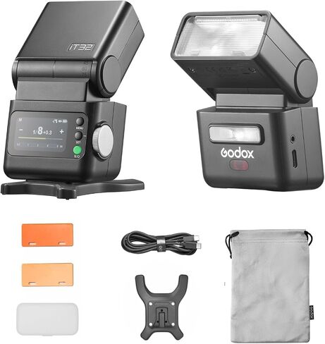 Godox IT32 TTL Camera Flash for Canon, Sony, Nikon, Fuji, Olympus Camera, Tochscreen Speedlight, 2.4G Wireless, GN18, Recycle Time 1.5s, Magnetic Interface, Off Camera Flash for Wedding, Portrait in Saudi Arabia