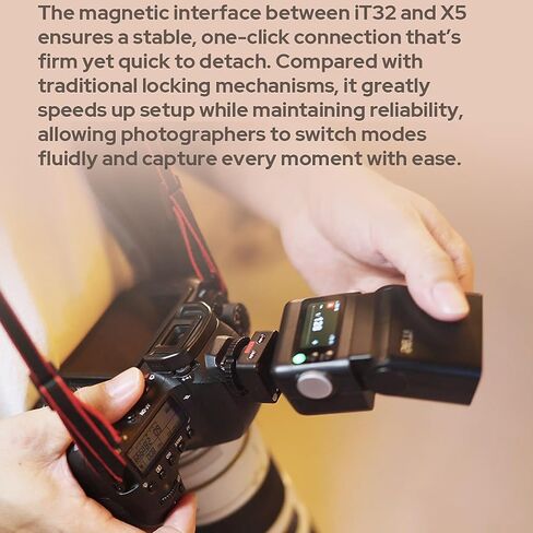Godox IT32 TTL Flash+X5C for Canon Cameras, Tochscreen Speedlight, 2.4G Wireless, HSS, GN18, Recycle Time 1.5s, Magnetic Interface, LED Modeling Lamp, on/Off Camera Flash for Wedding, Portrait in Saudi Arabia