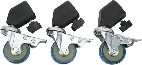 CHICIRIS Durable Iron and Plastic Light Stand Caster Wheel Set, 22mm Locking Wheel Set with Brake, 3-Piece for Photography Studio Video in Saudi Arabia