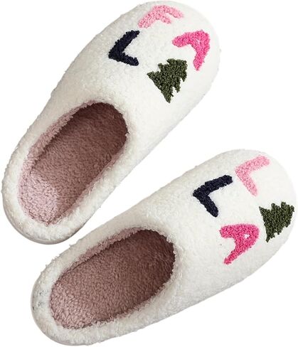 شباشب عيد الميلاد Fa La La La، شرائح رقيقة مريحة، أحذية داخلية مريحة، شباشب مريحة للعطلات in Kuwait