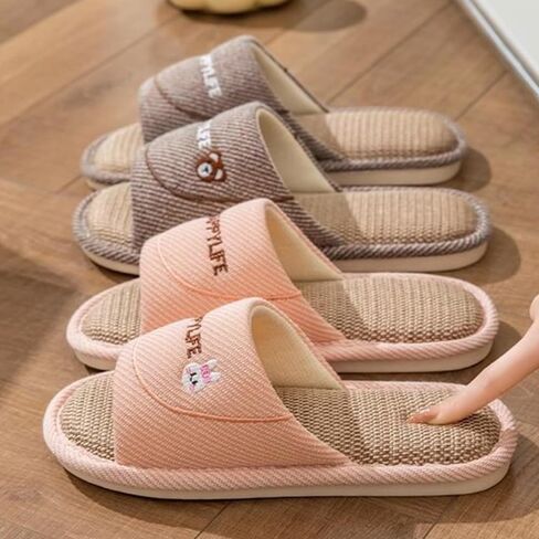 Linen Slippers for Women and Men Non Slip Soft Home House Womens Slippers for Home in Saudi Arabia