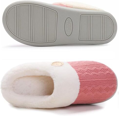 Women's Fuzzy House Slippers Comfy Bedroom Slippers Warm Memory Foam Lightweight House Shoes in Saudi Arabia