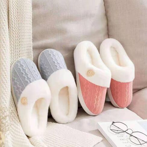 Women's Fuzzy House Slippers Comfy Bedroom Slippers Warm Memory Foam Lightweight House Shoes in Saudi Arabia