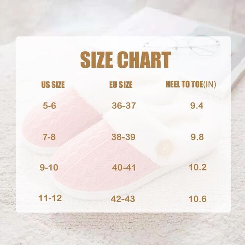 Women's Fuzzy House Slippers Comfy Bedroom Slippers Warm Memory Foam Lightweight House Shoes in Saudi Arabia